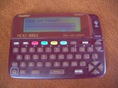 Franklin Bookman KJB 640 Electronic King James Holy Bible