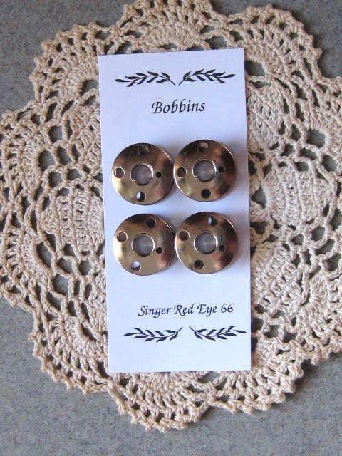 Singer RED EYE BOBBINS for Model 66 ANTIQUE Sewing Machine ~ NEW METAL 