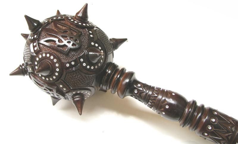   Wooden Large Mace with Tryzub *Trident*. Bohdan Khmelnytsky Ukraine