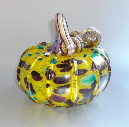 Superb Signed Dated Walker Bowes Hand Blown Studio Art Glass Pumpkin 