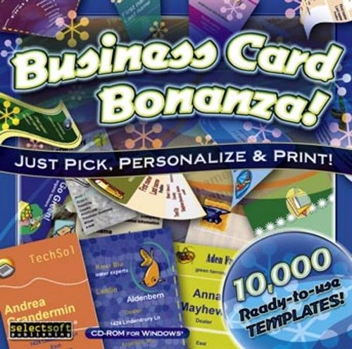 Business Card Bonanza 10K Designs EW for PC XP Vista Win 7 SEALED 