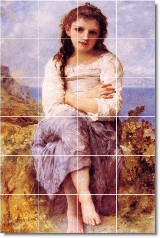 far niente by william bouguereau 36x24 inch ceramic tile mural using 