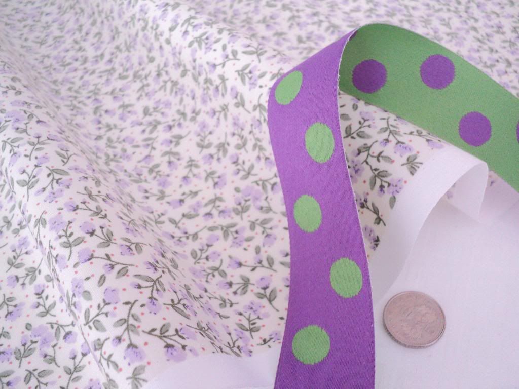 FQ Bonnie Lilac on Cream Tiny Floral Cotton Fabric