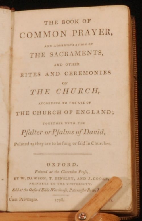 1798 Religion Book of Common Prayer Psalms of David