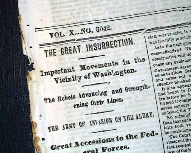 1862 Civil War Newspaper Boonville MO Missouri Harpers Ferry WV Cairo 