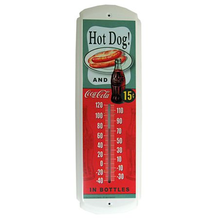 Coca Cola Thermometer 1930s Vintage Hot Dog Design New