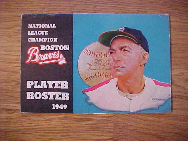 1949 Boston Braves Baseball Player Roster Press Guide