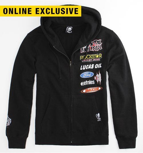 Metal Mulisha Black Brian Deegan Replica Fleece Hoodie Sweatshirt M 