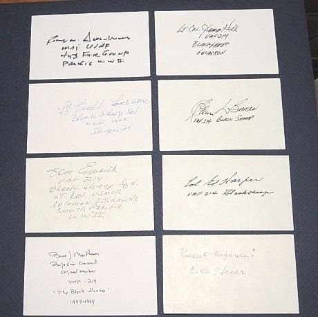    Sheep Squadron VMF 214 Pappy Boyington Aviation Autographs 8 Signed