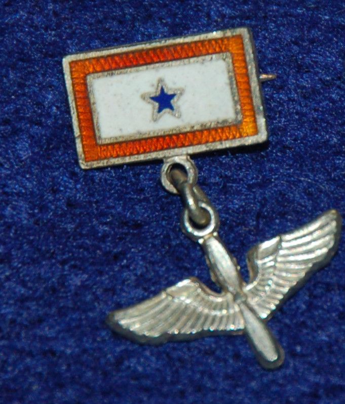 Vintage WWII Son Service Sterling Blue Star Military Pin Mother AAC 