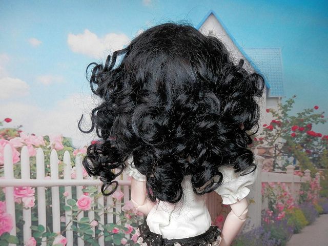   Doll Black Curly Mohair 6 7 Bridgette Wig BJD MSD Iplehouse Bid