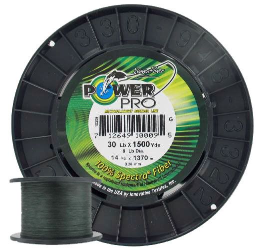 PowerPro Spectra Braided Fishing Line 30lb 1500yd Green