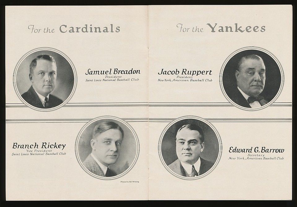 The Finest 1926 World Series Program Yankees vs Cardinals