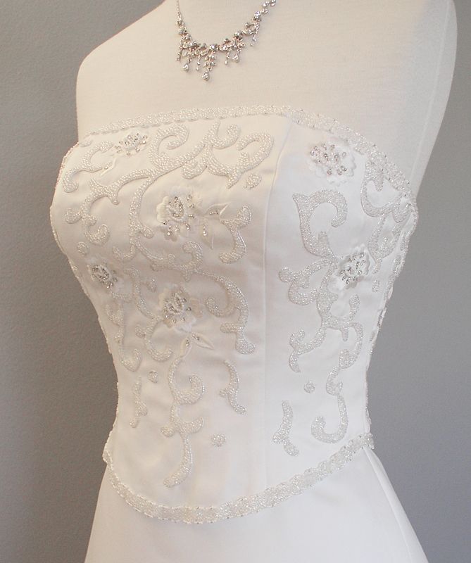 Brittany NEW BEACH Strapless Wedding Dress 08 White   Brand New