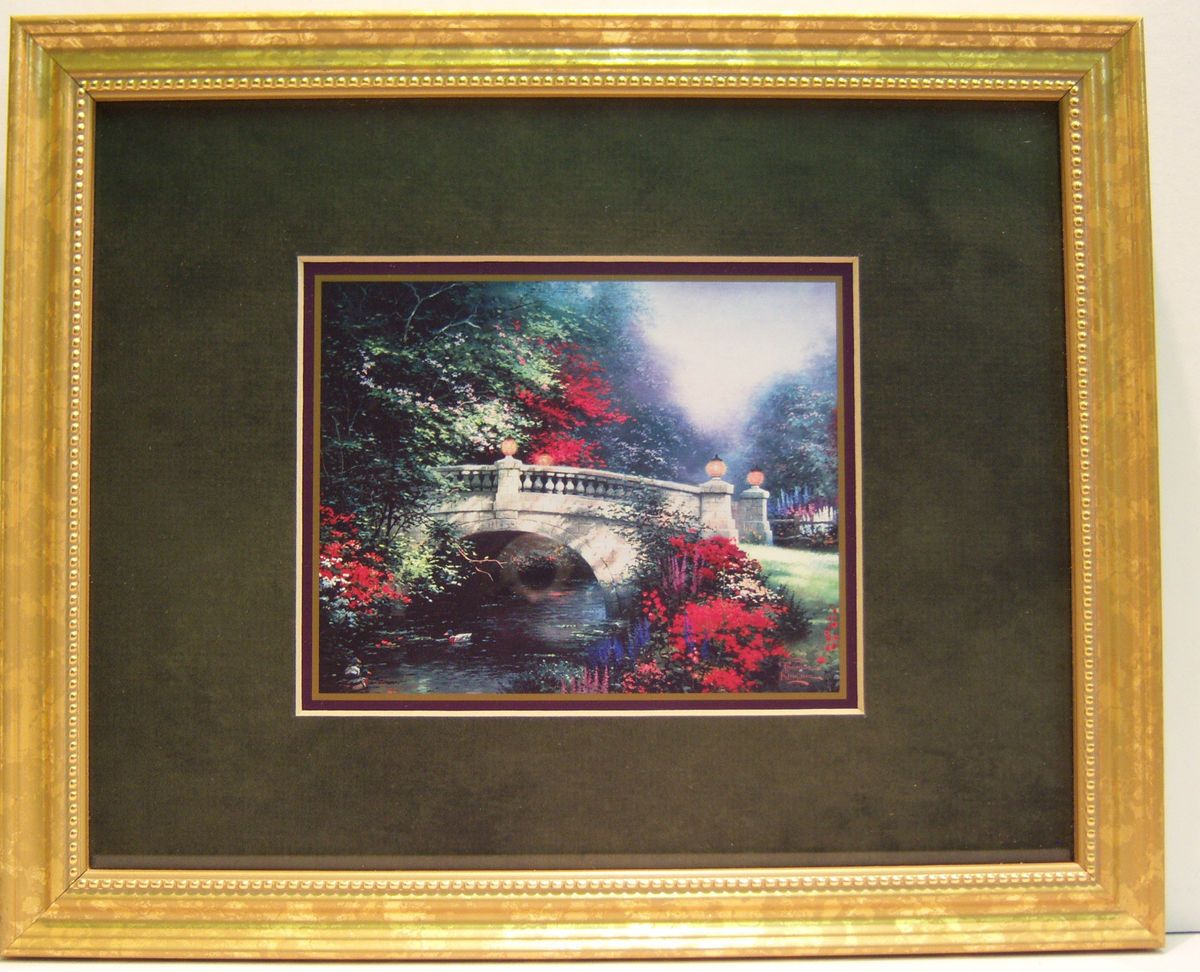 Thomas Kinkade BROADWATER BRIDGE accent print Framed COA from 