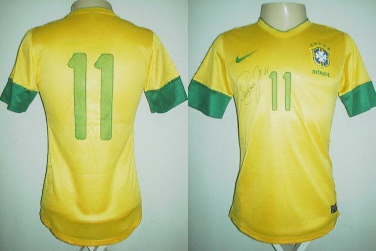 Brazil Soccer Jersey 2012 Neymar 11 Signed Match Worn