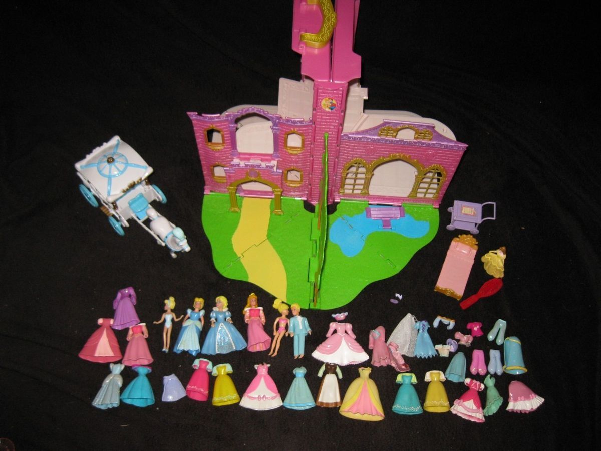 POLLY POCKET DISNEY PRINCESS POP UP CASTLE DOLLS CLOTHES EXTRAS XMAS 