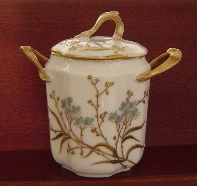 EGGSHELL THIN PHL LIMOGES ENAMELED SUGAR BOWL FREE CREAMER SALE