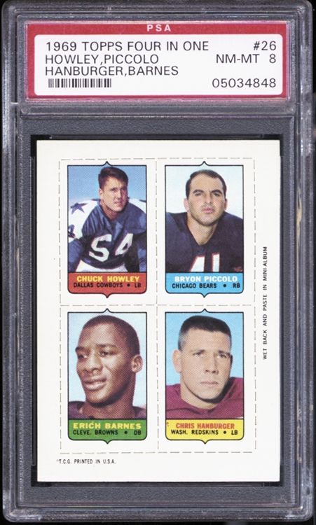 1969 Topps Four in One 26 Brian Piccolo PSA 8 NM MT