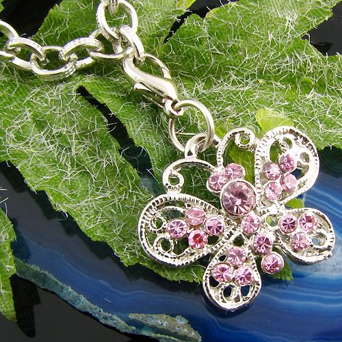 Pincrystal Butterfly Charms for Bracelet Pendant