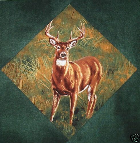 Wonderful Wildlife Quilt Top Blocks Doe, Fawn, Whitetail Bucks