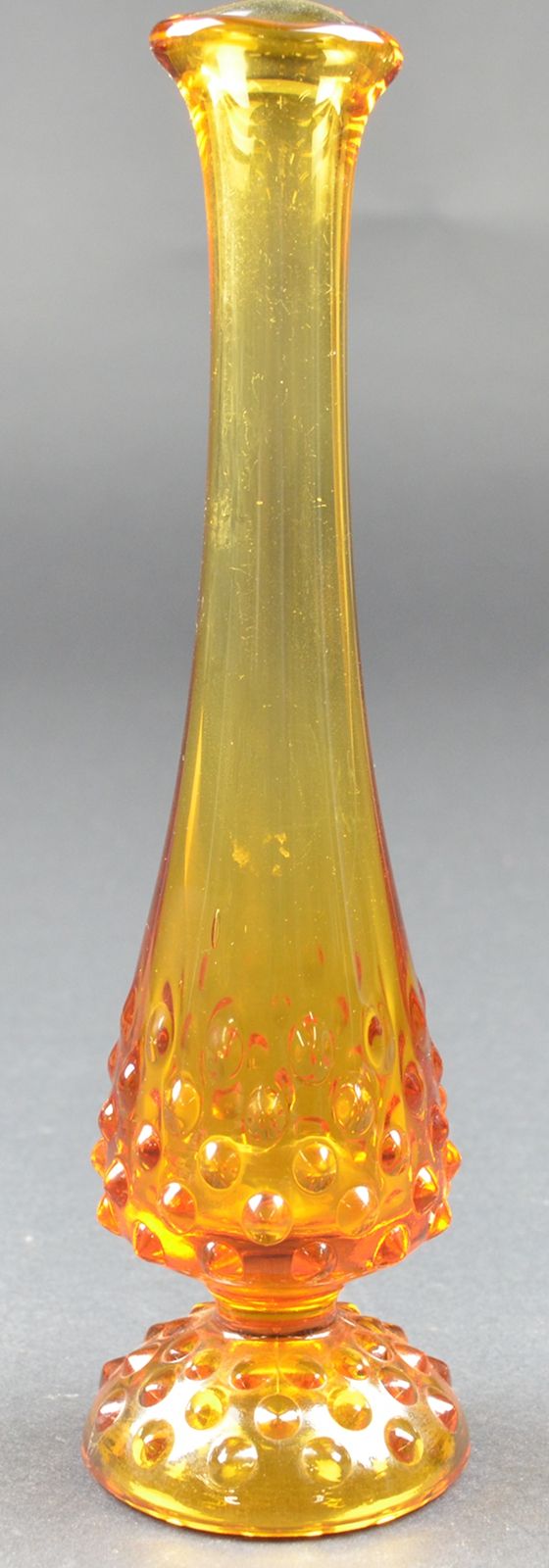Fenton Art Glass Amber Hobnail Bud Vase 9 Tall Collectible Home Decor 