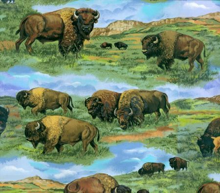 Bison Buffalo Prairie 100 Cotton Quilt Fabric BTY