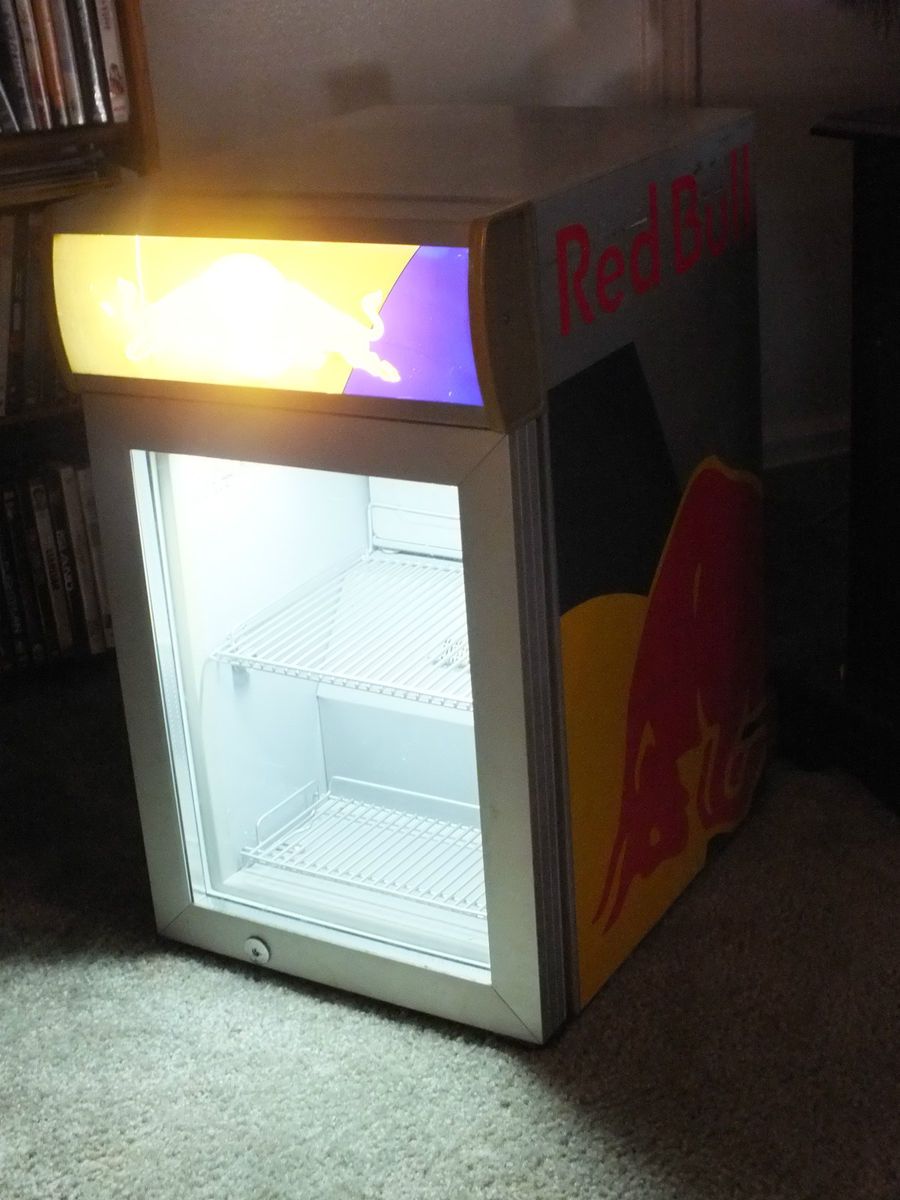 RED BULL MINI REFRIGERATOR FRIDGE LOOKS AND WORKS GREAT on PopScreen