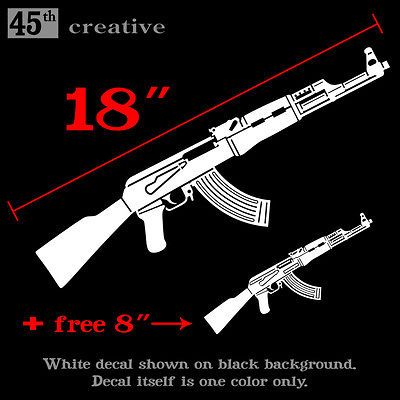 AK 47 Rifle decal   Big 18   soviet military surplus sticker 7.62x39 