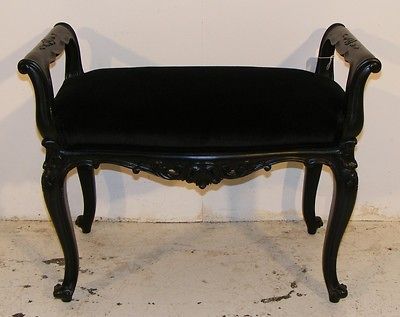 good quality antique style french ebonised stool from united kingdom