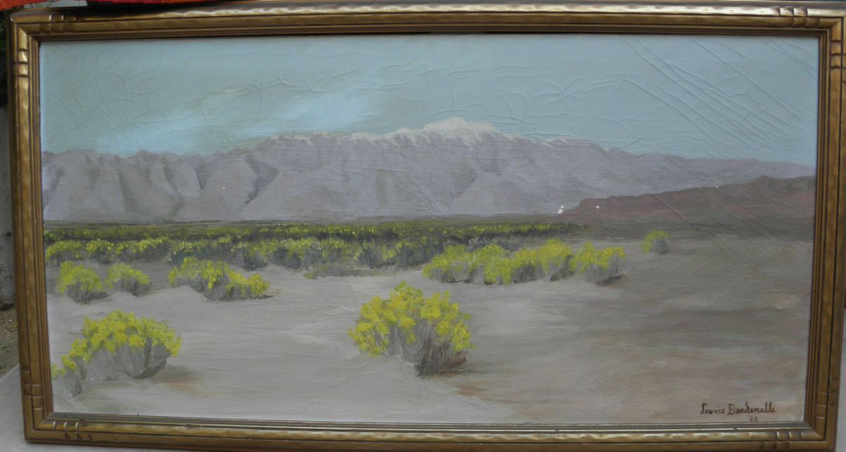 Large Vintage California Desert Landscape Louise Dardenelle 1942 28 x 