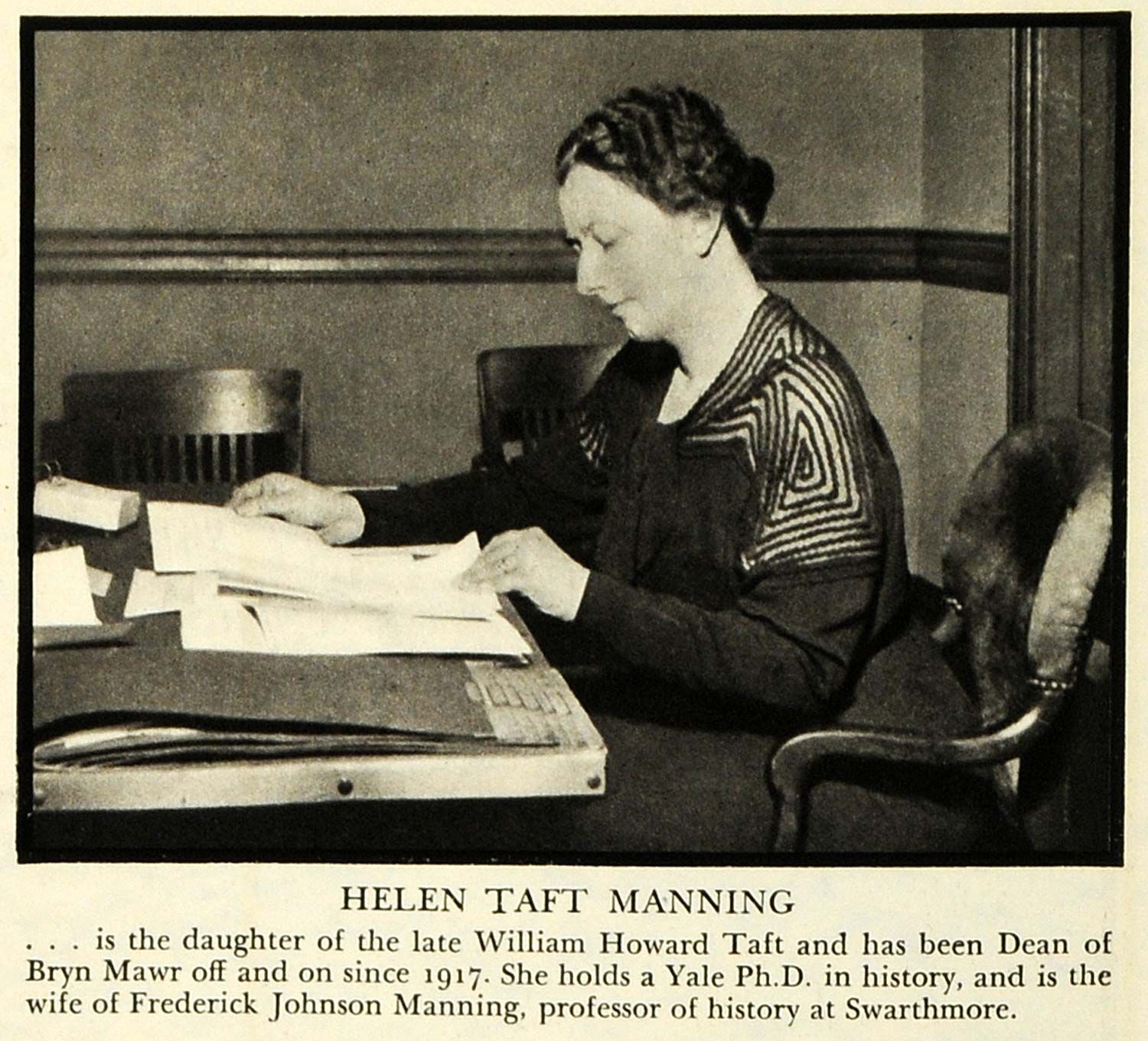   Helen Taft Manning William Bryn Mawr School College University Yale