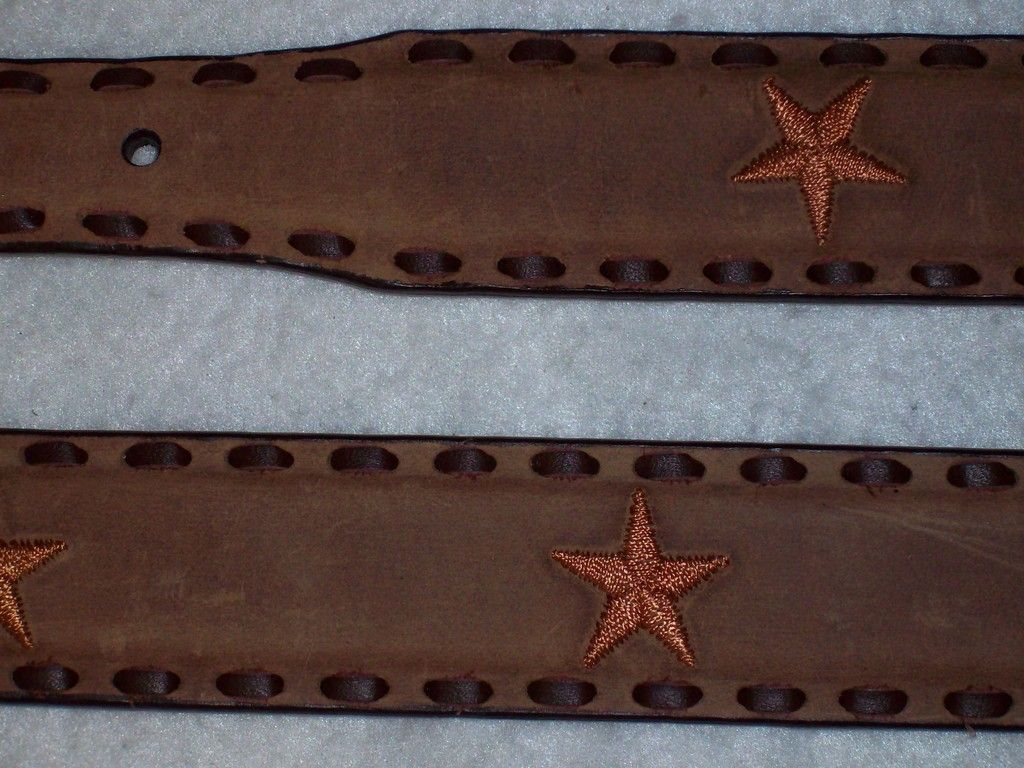 Womens Western Durango Belt Leather Brown w Stars 26