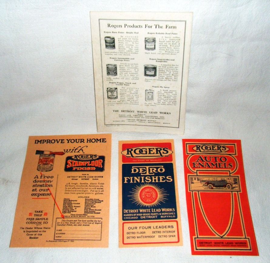   Paint and Varnish Brochure Rogers C 1921 Color Orwell PA