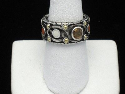 John Hardy Bulan 22K Gold 925 Silver Ring Citrine and Sunset Colorway 