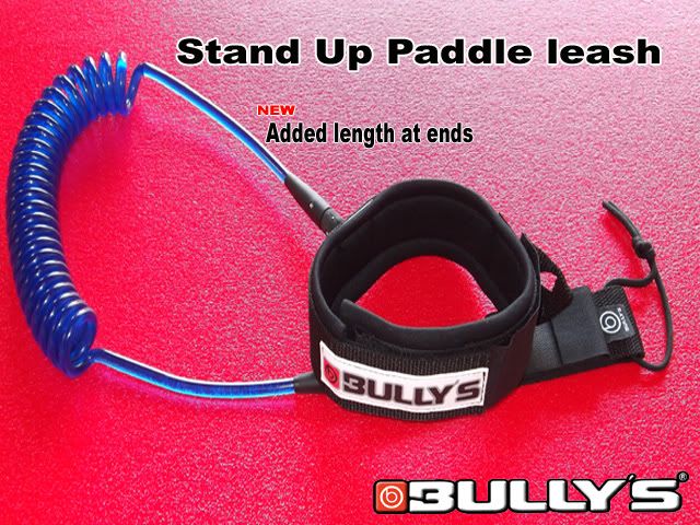 BULLYS 11 COILED SUP SURFBOARD CALF LEASH w/hidden key pocket, color 