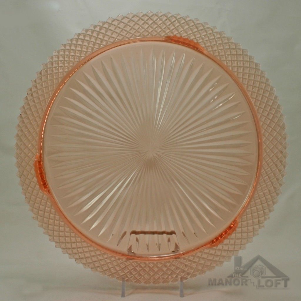   Miss America Pink Depression Glass 12 Round Footed Cake Plate