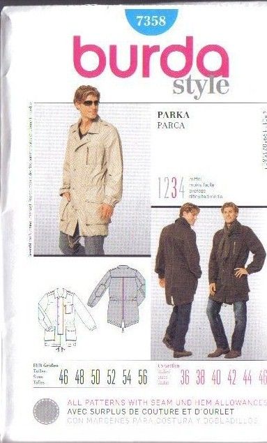 Burda Mens Clothes Sewing Pattern Mens Clothing Outfit  