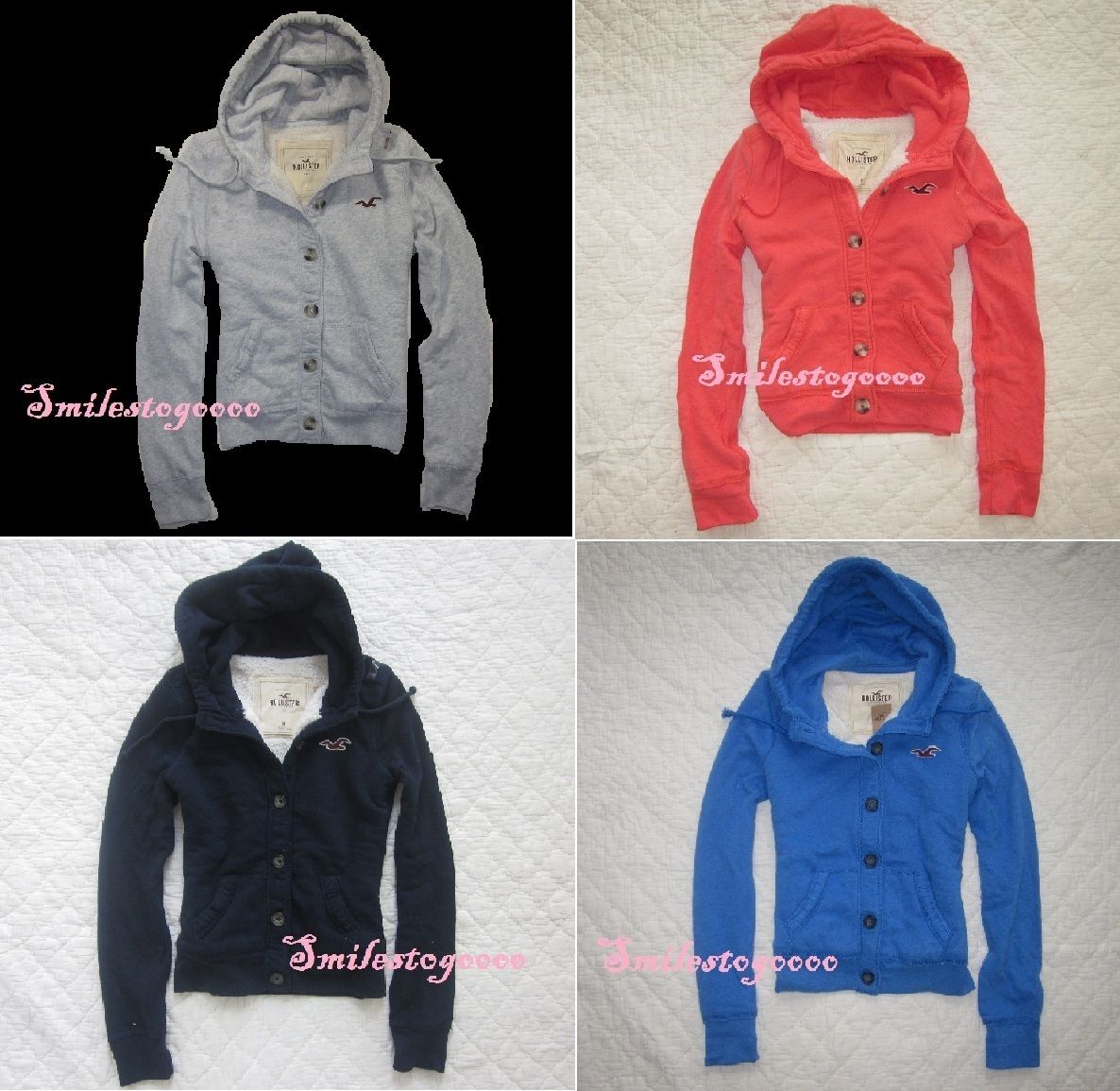 Hollister A F Womens Calabasas Hoodie Sweater Fleece Fur Sweatshirt s 