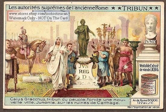 Ancient Roman Tribune Caius Gracchus c1915 Card