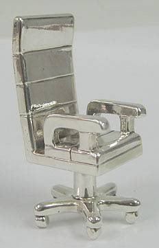Sterling Silver Chair Business Card Holder Desk Office