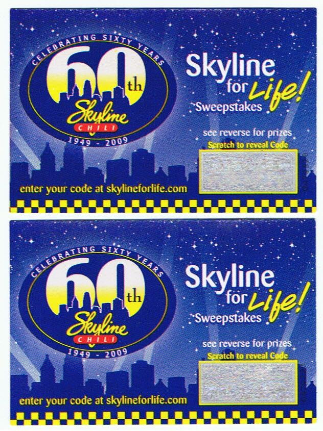   Life Contest Advertising Scratch Off Card Lot Restaurant Coney