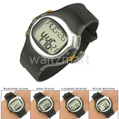   Pulse Heart Rate Monitor Calories Counter Fitness Wrist Watch