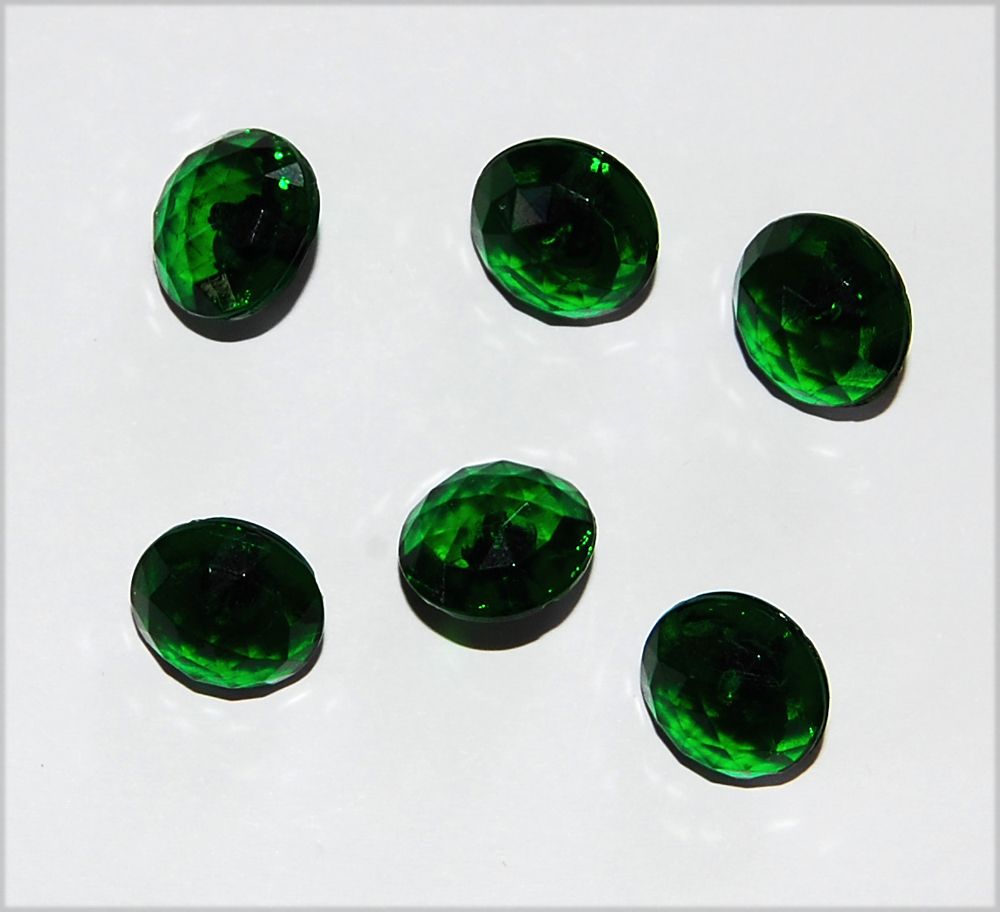   Emerald Green Glass Button Buttons Beads Patchwork Cut 14mm L