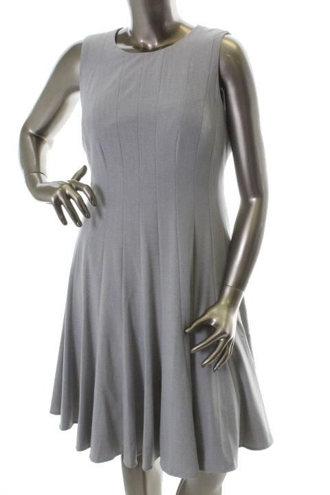 Calvin Klein New Gray Knee Length Sleeveless Wear to Work Dress Plus 