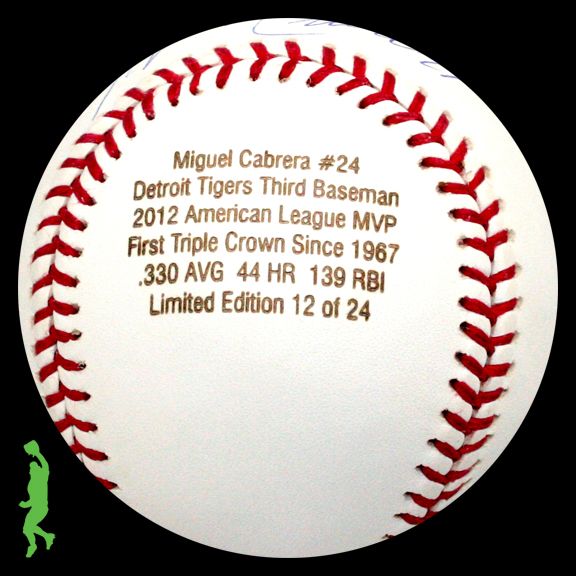 Miguel Cabrera Signed Auto 2012 Al MVP Triple Crown Baseball Ball 