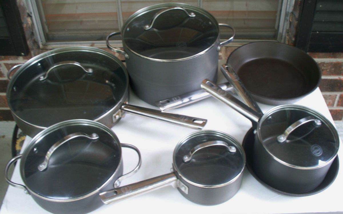 Calphalon Contemporary PROFESSIONAL Non Stick 12 Pc COOKWARE SET Heavy 