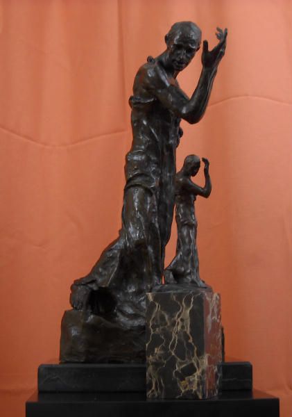 Signed Rodin Burghers of Calais Bronze Statue Wiessant