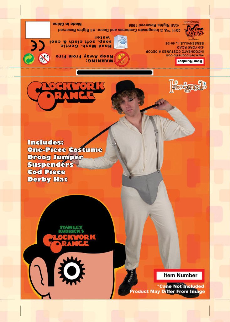 Clockwork Orange Brothers Droog Adult Deluxe Costume XL