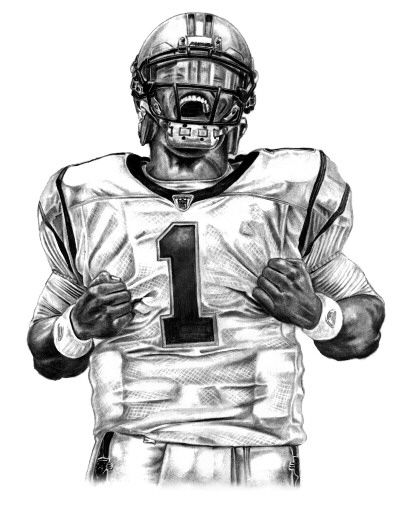 Cam Newton Superman Lithograph Poster Print Drawing in Carolina 